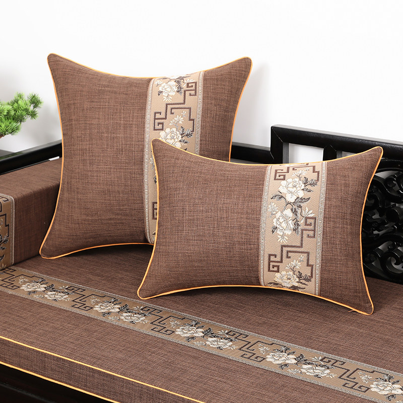 红木椅子坐垫沙发垫新中式咖色实木家具加厚海绵垫防滑可拆洗定制