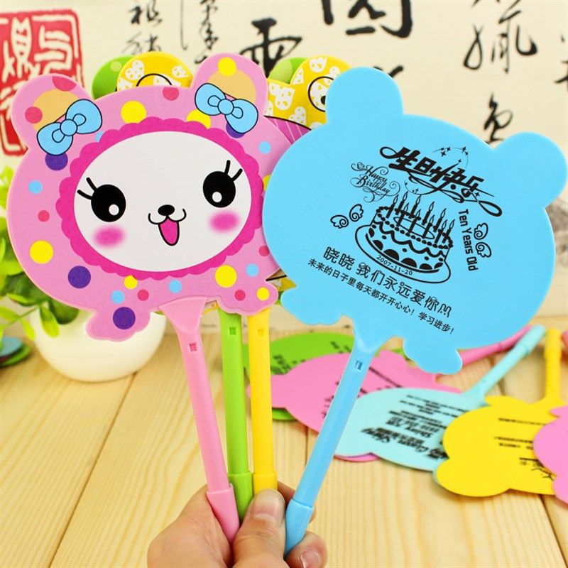 扇子笔定制logom圆珠卡通可爱订做地推小礼品辅导班招生宣传广告