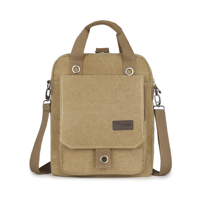 男士手提包男大容量男包休闲公文包多功能双肩包两用帆布单肩背包