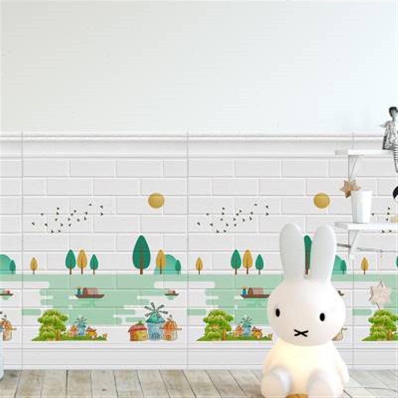 自粘儿童房墙纸客厅卧室卡通墙裙幼儿园装饰墙P围防水防潮防撞墙