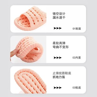 老人防滑拖鞋男夏洗澡专用2025新款浴室漏水防滑卫生间凉拖鞋女款