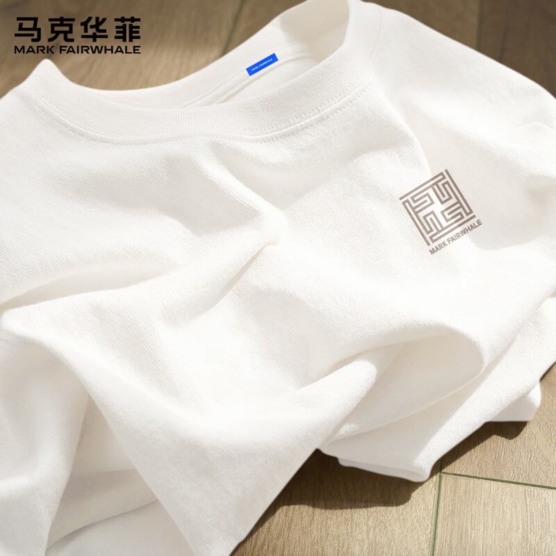 马克华菲短袖男生夏季t恤新款美式夏天潮牌半袖宽松纯棉上衣男款X