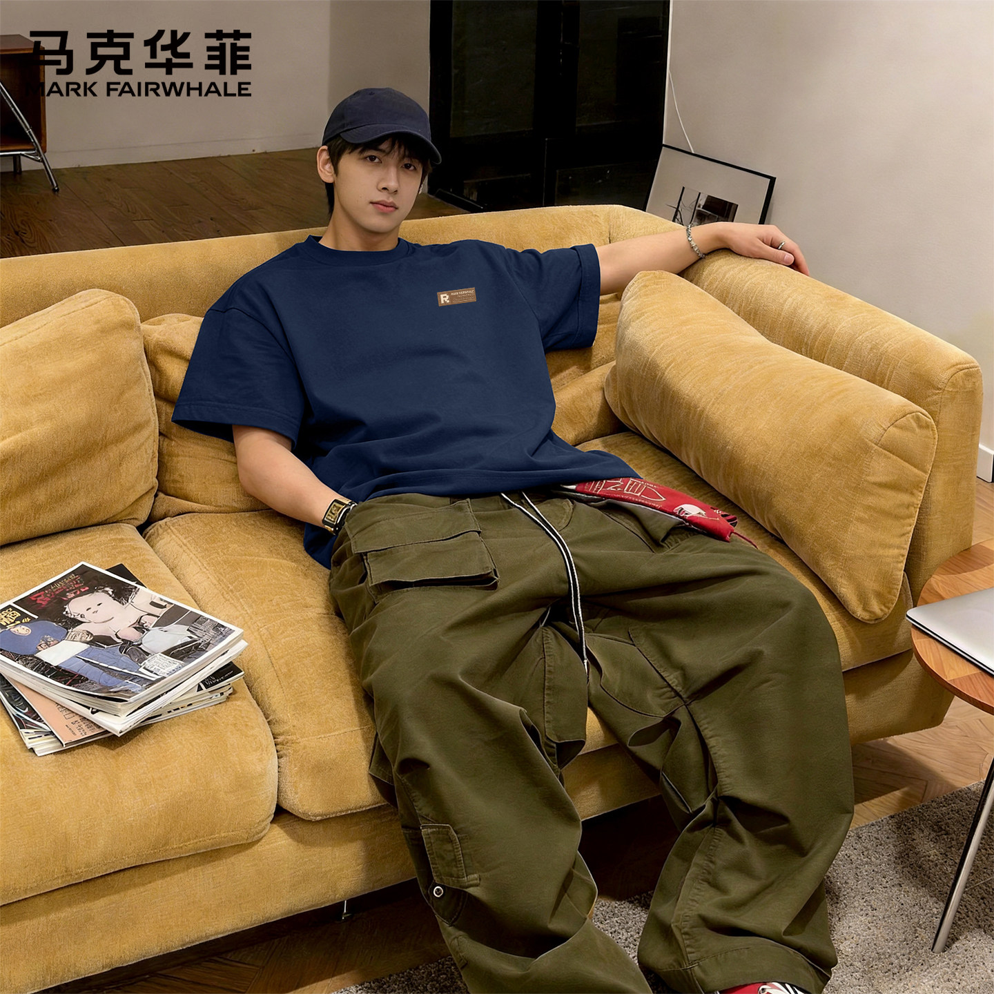马克华菲男款短袖t恤夏季重磅高级感上衣男潮流美式纯棉男生半袖X
