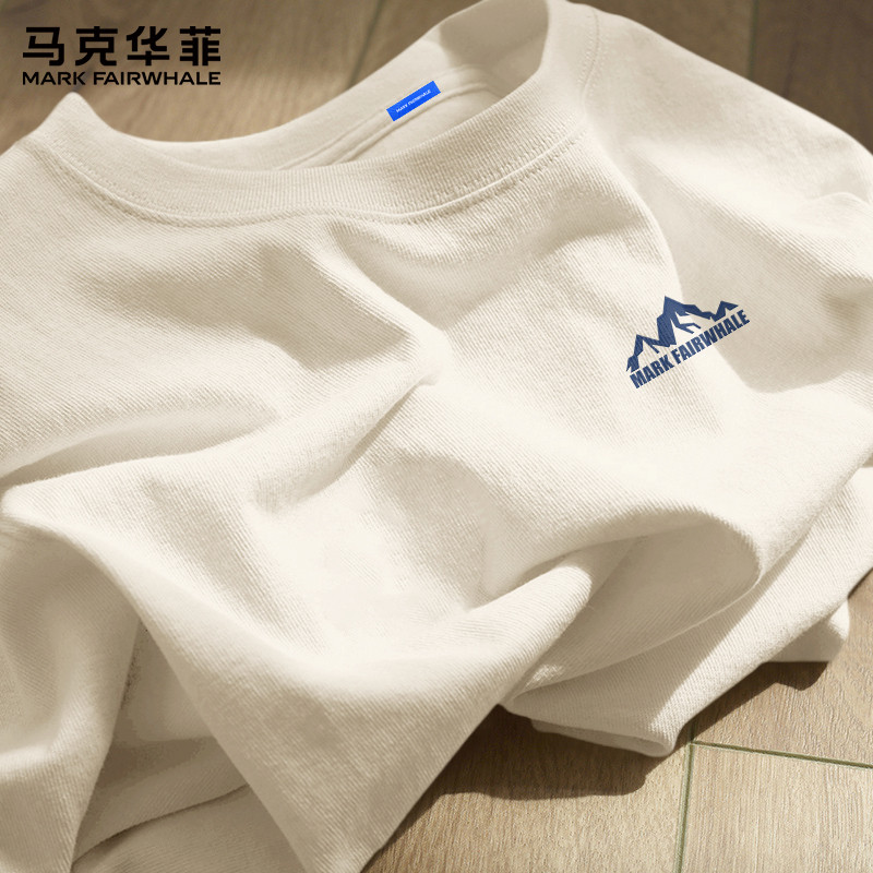 马克华菲春季男士t恤长袖纯棉韩版圆领套头衫男款宽松透气上衣男X