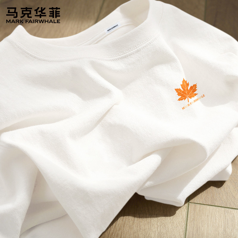 马克华菲男短袖青少年宽松纯棉圆领衣服男款大码夏款潮牌男士t恤X
