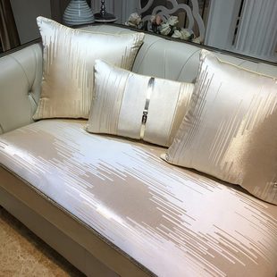 通用现代北欧简约防滑轻奢风布艺高档客厅坐垫定做 沙发垫套罩四季