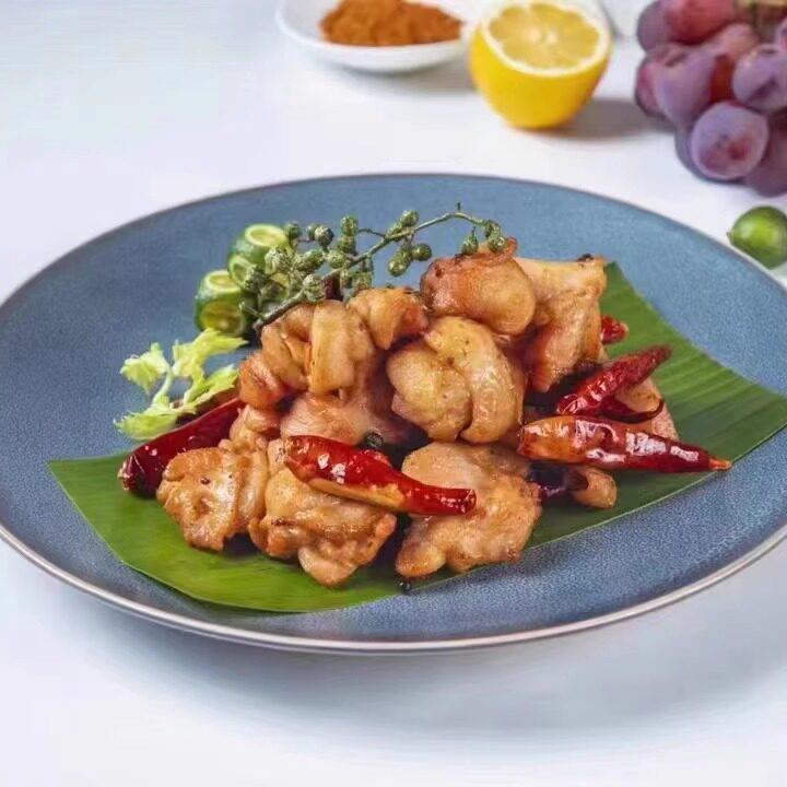 新品青花椒油皇鸡油黄鸡鸡肉块半成品商用腌制预制菜生鸡肉500g包
