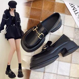 推荐大码女鞋41一43厚底乐福鞋2025新款春秋日系小皮鞋42配裙子jk