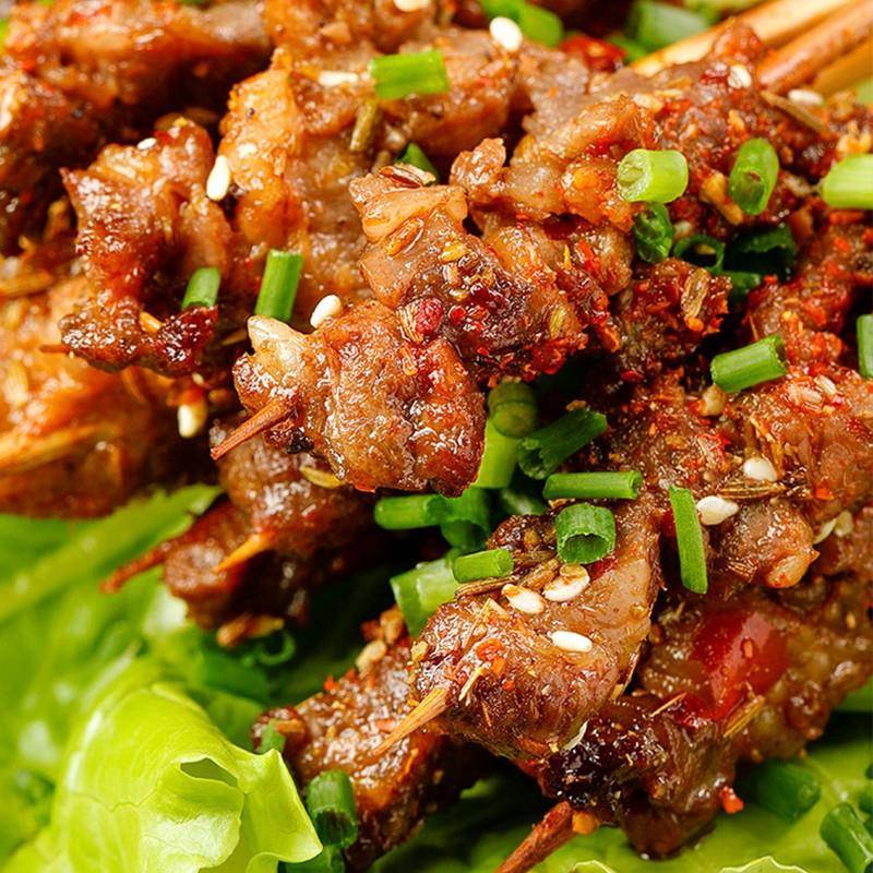 新品松井家湘西牛肉筋小串商用牛肉手把串烧烤油炸食材烤肉半成品