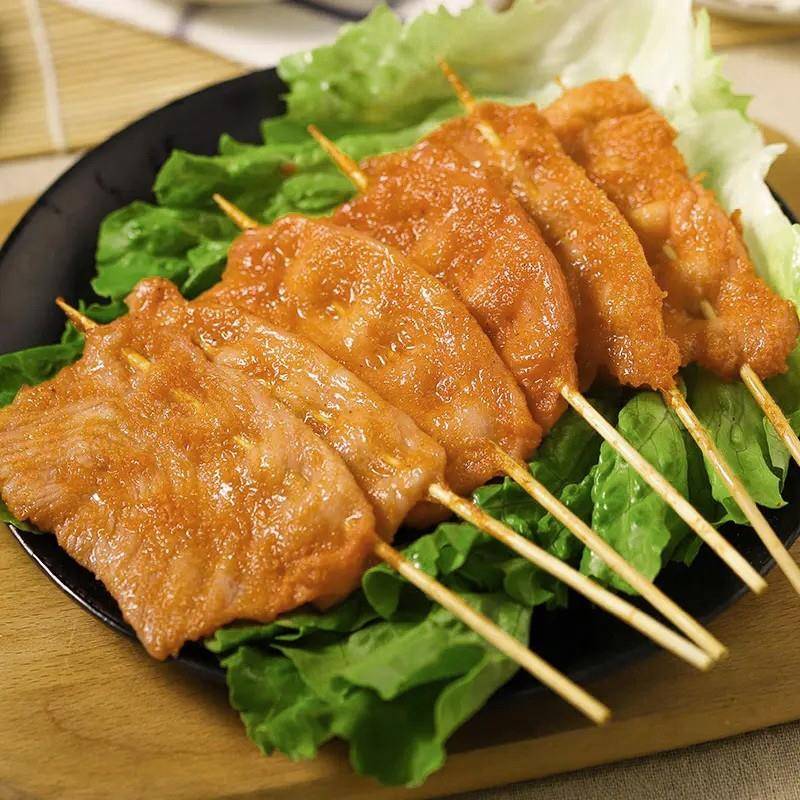 新品白色里脊肉串商用奥尔良鸡肉片手抓饼肉夹馍专用油炸铁板鸡柳
