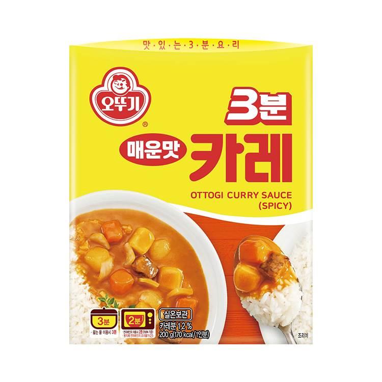 4盒包邮韩国进口奥土基不倒翁3分钟即食速食咖喱原味微辣辣味炸酱