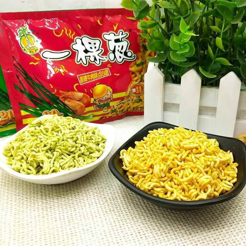 一棵葱点心面干脆面童年零食一颗葱方便面碎碎面3口味混装干吃面
