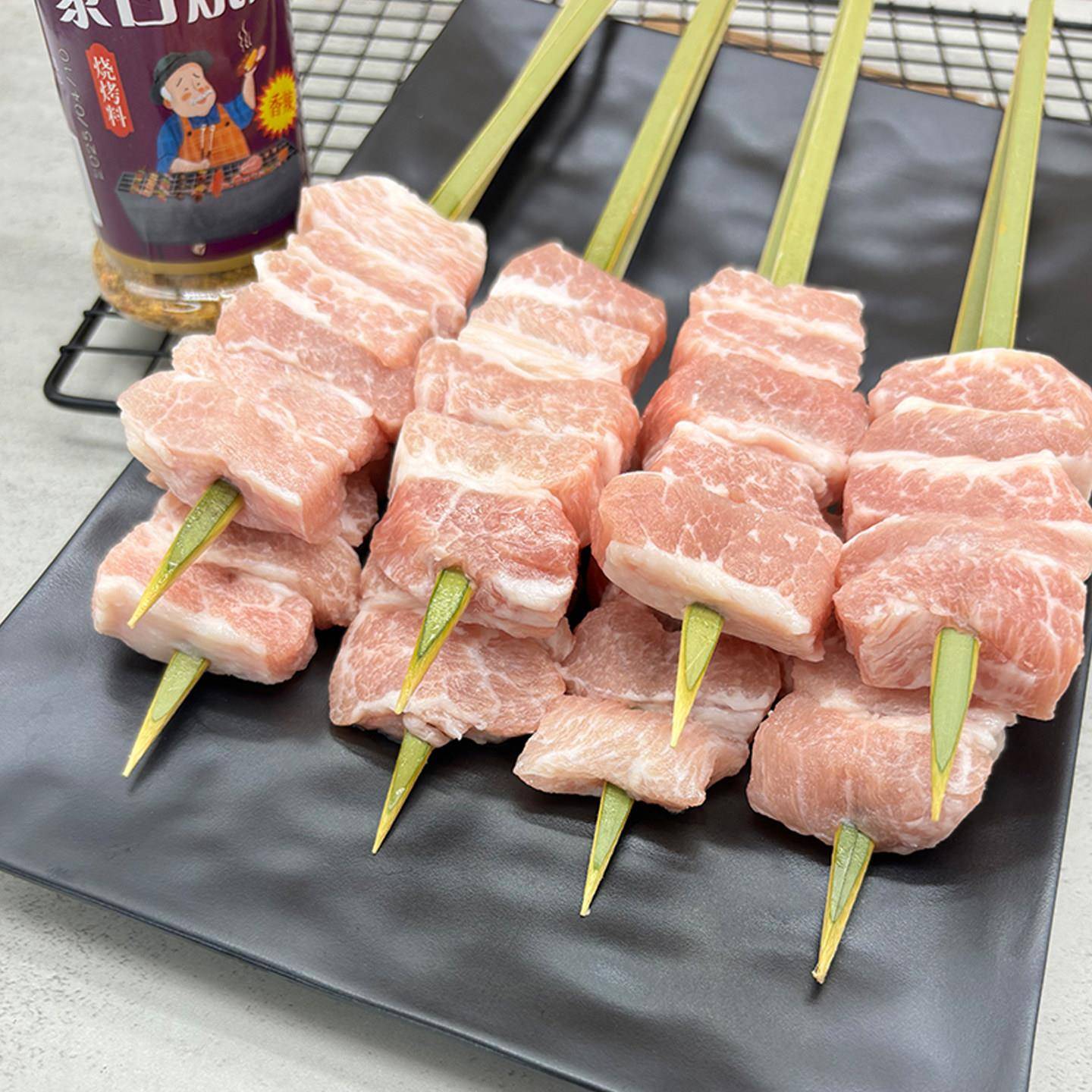 新品日式烧鸟串雪花猪肉串商用冷冻半成品猪颈肉烧烤食材烤肉串