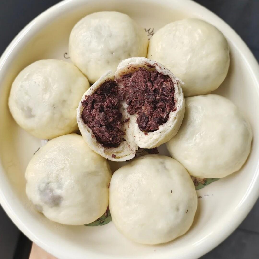 新品手工豆沙包东北老式豆沙包红小豆豆包豌豆包红豆窝窝头馒头早