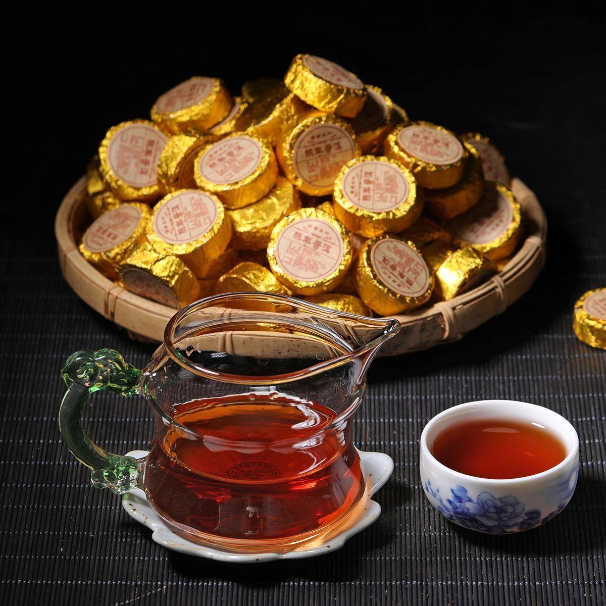 云南普洱茶叶迷你小沱茶2018年醇香熟茶糯香原味小金饼贡轩