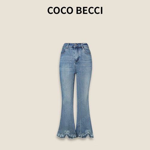 COCO BECCI【光影蝴蝶】设计师时尚微喇牛仔裤YT25JS620003