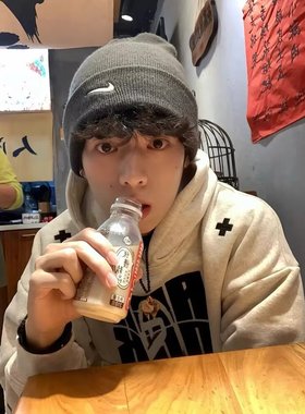 花灰色刺绣连帽卫衣男款春秋季美式复古高级感重磅硬挺青少年卫衣