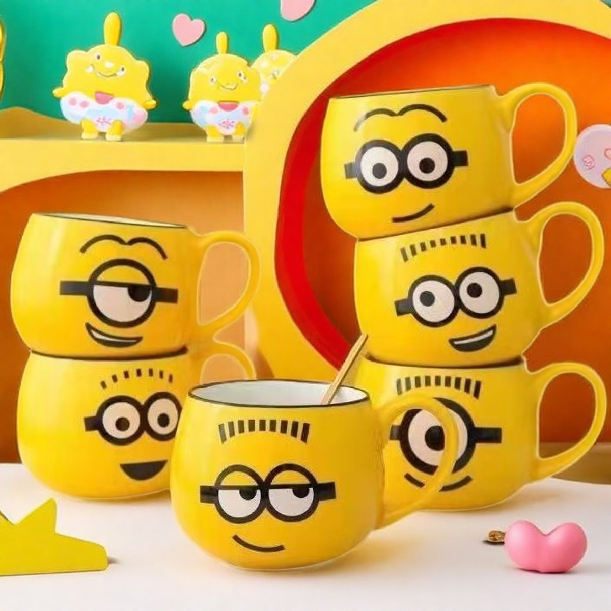 小黄人咖啡杯儿童马克杯陶瓷杯