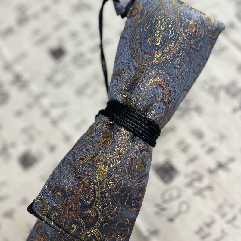 得致轩小河逸品琵w琶纹样锦缎尺八袋箫袋