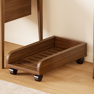 实木电脑主机托架移动增高底座办公桌下置物架加宽台式机箱收纳架