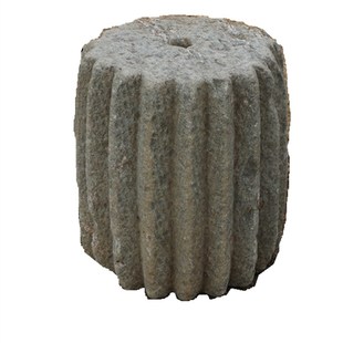 农村老石墩石磙圆墩子旧石器流水摆件底座别墅花园围墙造景石柱墩