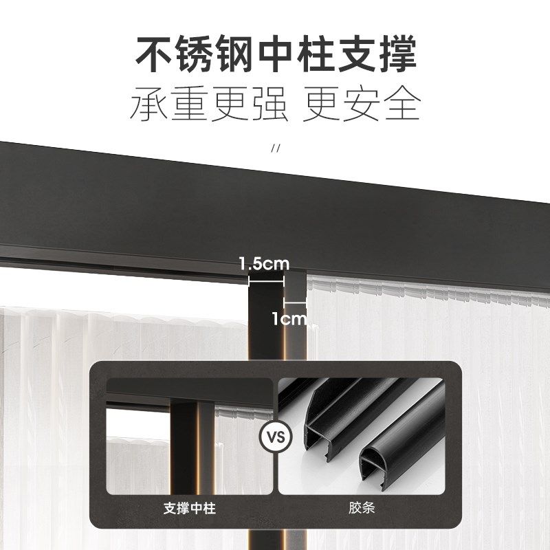极窄缓冲一字型淋浴房干湿分离玻璃隔断卫生间浴室推拉移门浴屏