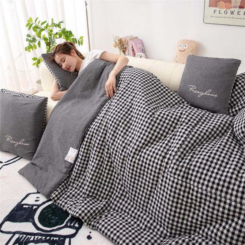 全棉口袋被!纯棉抱枕被子两用午睡办公室空调夏被折叠毯车上靠垫,居家布艺,抱枕被,淘宝优惠券,粉丝福利购,淘宝优惠卷