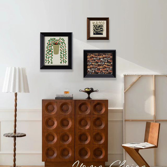 中古风沙发背景墙装饰画高级感黑色框法式壁画客厅书房咖啡厅挂画