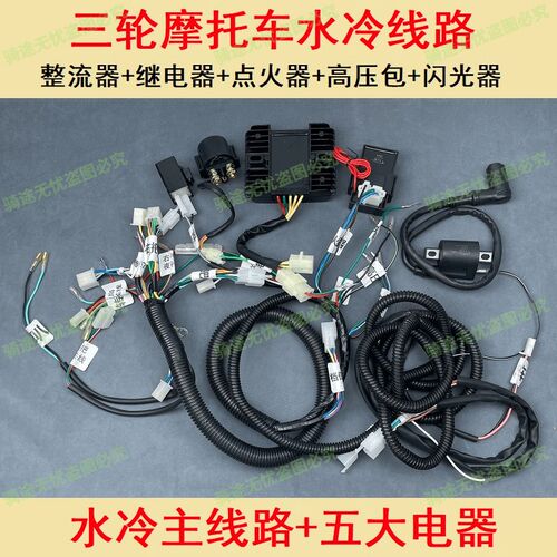 燃油三轮车全车大线汽油摩托车125/150/200水冷整套大线电器仪表