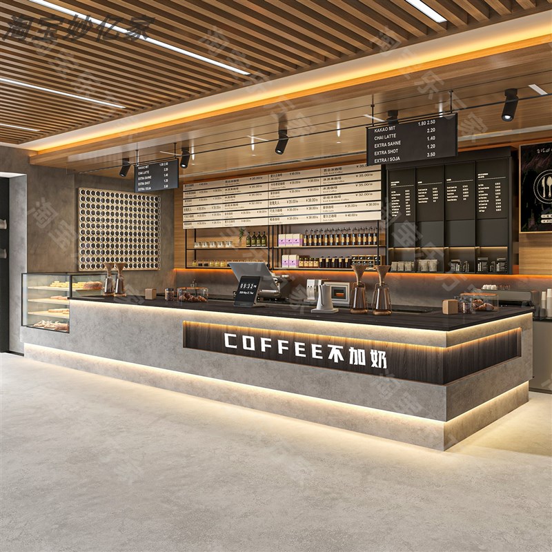 工业风咖啡店吧台奶茶店酒吧收银柜台餐饮店烧烤店前台柜台可定制