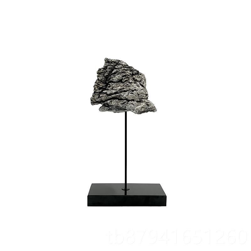 现代新中水天晶然假饰山石摆件样板房玄关柜书房售楼处式软装