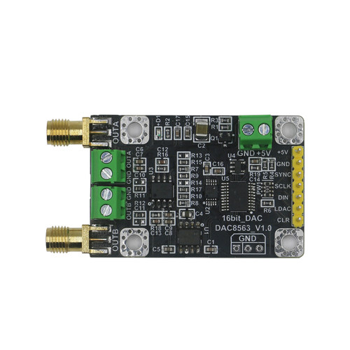 DAC8563数模转换器数据采集 高精度双路16位DAC模块 5V可调输出