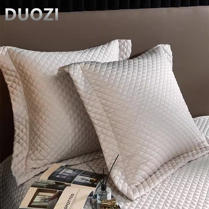 140支长绒棉靠垫枕套夹棉纯色大抱枕50*50CM床品60*60*80一对纯棉