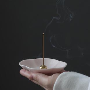 线香香插香座禅意迷你小香托茶道配件室内家用小香盘茶艺摆件 日式