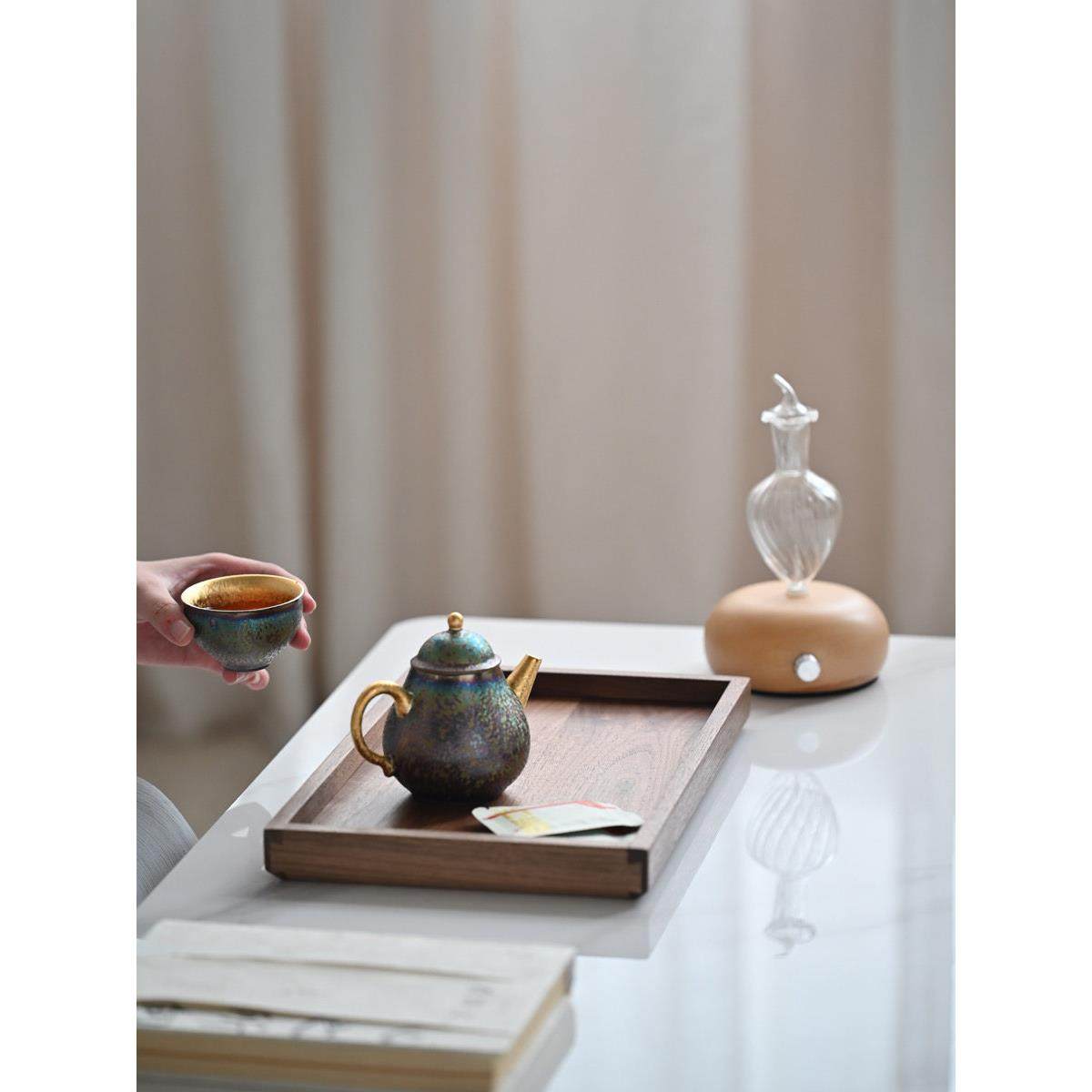 浮霞木坊黑胡桃木收纳盘木盒全实木木制榫卯结构覆古风储物展示盘,收纳整理,桌面收纳盒,淘宝优惠券,粉丝福利购,淘宝优惠卷