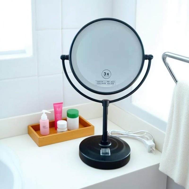 化妆镜台式放大桌面家用带灯智能LED灯补光美妆镜双面镜子