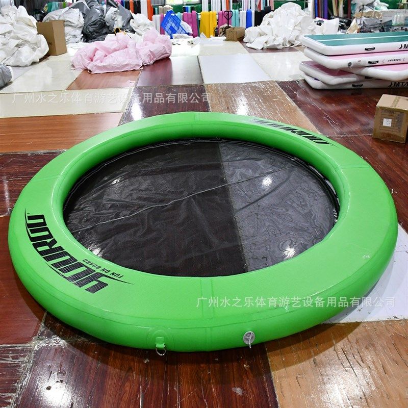 圆形水上带网充气水池海边派对游艇周边充气浮台摩托艇泳池浮床