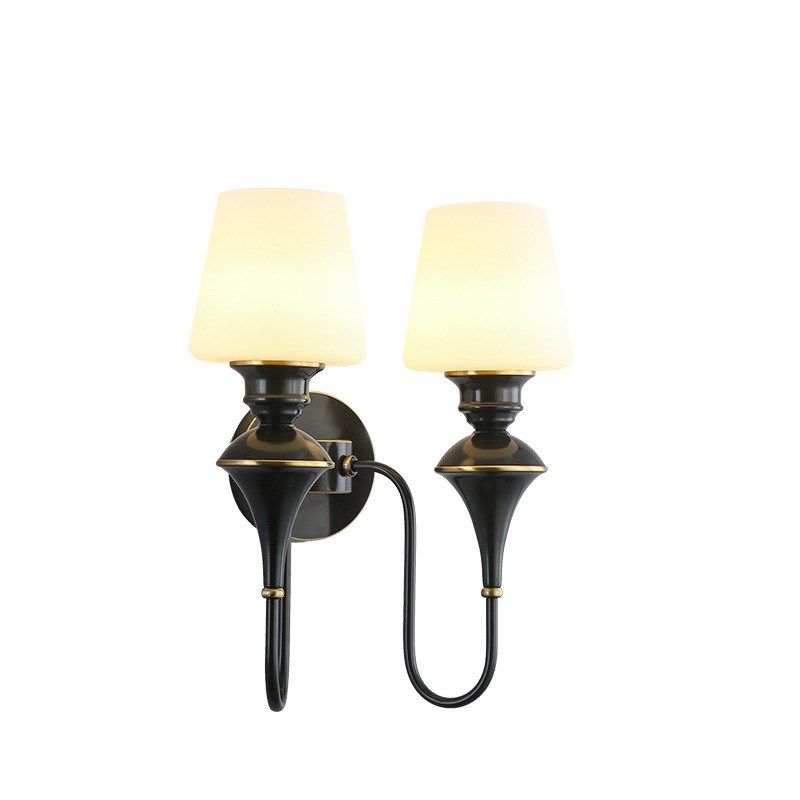 壁灯简约美式轻奢全铜法式复 古简欧客厅背景墙卧室床头壁灯