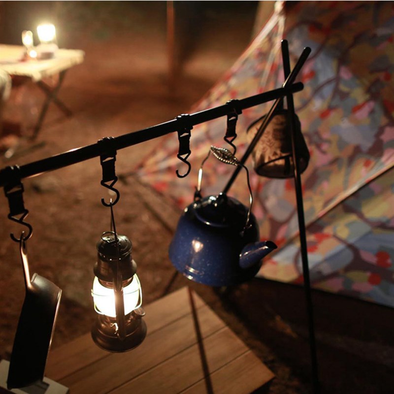 山地客户外露营置物架 旅游野营三角架子 晾衣架三角置物挂架大号