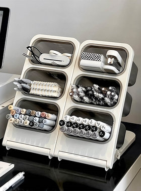 大容量斜插笔筒多功能文具收纳盒PP材质笔筒SND-10384办公室桌面