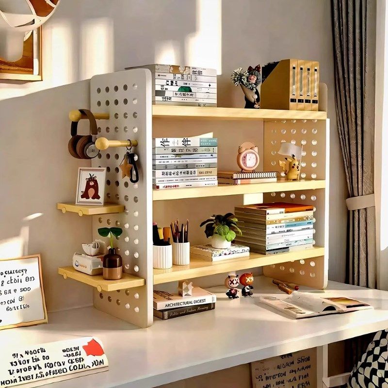 洞洞板桌面置物架书桌收纳桌上书架多层台面学习桌办公桌分层工位,住宅家具,书架,淘宝优惠券,粉丝福利购,淘宝优惠卷