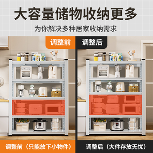家用货架置物架多层落地仓库阳台储物架杂物间商用超市钢制收纳架