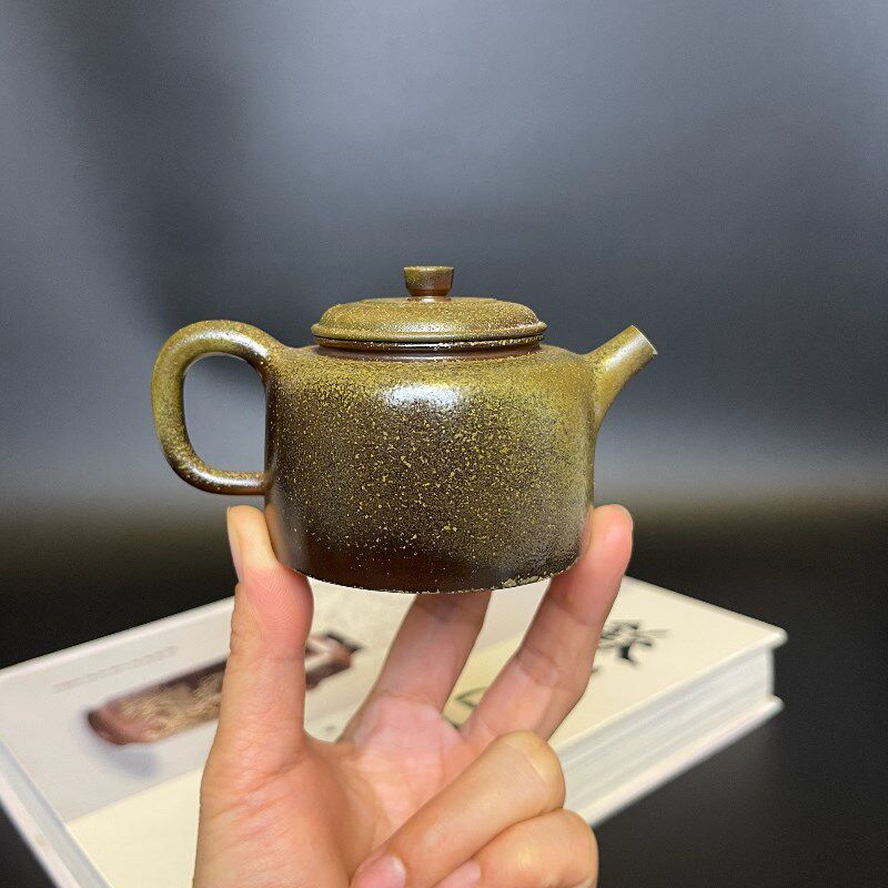 钦州坭兴陶蒙绍田柴烧德钟茶壶手工原矿薄胎小品功夫茶具130毫升