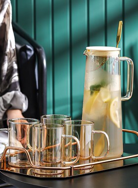 高颜值insg风玻璃水具套装家用客厅耐热玻璃壶杯凉水壶茶壶待客用