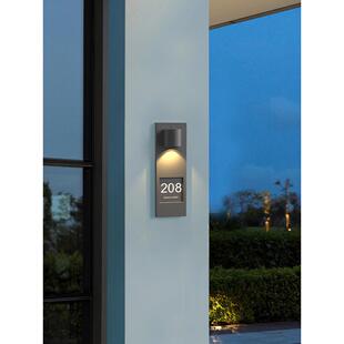 户外防水太阳能门牌灯别墅庭院酒店发光门牌店面门牌充电感应壁灯