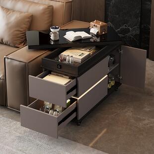 2025新款沙发边柜家用客厅意式极窄多功能带轮可移动侧边收纳柜