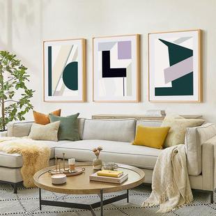 二狗姑娘 利西茨基曲折3幅 抽象客厅沙发背景墙装饰画墙壁画挂画