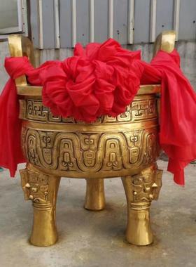 大铜三脚架四足珍珠母方三脚架彷古青铜铸铜圆三脚架三足香炉开箱