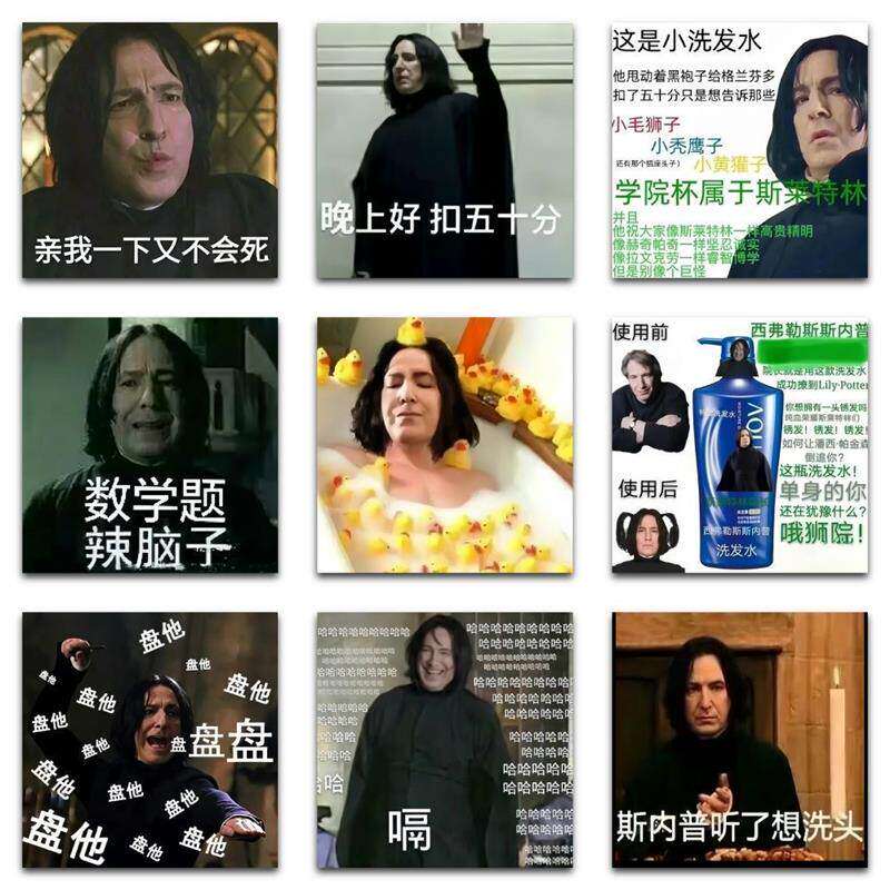 177张斯内普表情包哈利波特人物搞笑沙雕贴纸装饰手账本DIY手机壳