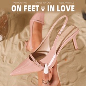 feet& 女士露跟时尚 love欧美风新款 漆皮尖头高跟鞋 百搭单鞋
